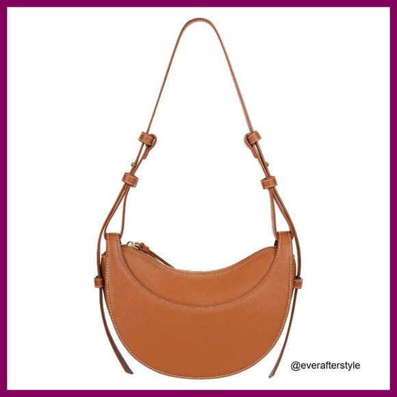 Faux Leather Saddle Bag Hobo Purse Crossbody Shoulder Bag Y2K Retro Chic